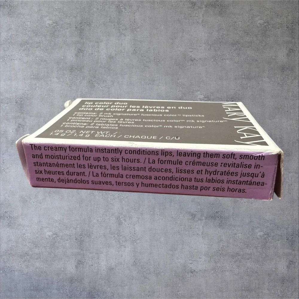 Mary Kay Lip Color Duo Bronze Amber 012749 New Shimmer Cream‎ Palette Brush